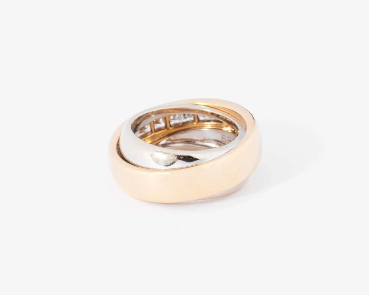 Bangle ring signed Cartier two-tone in princess diamonds - Image 3