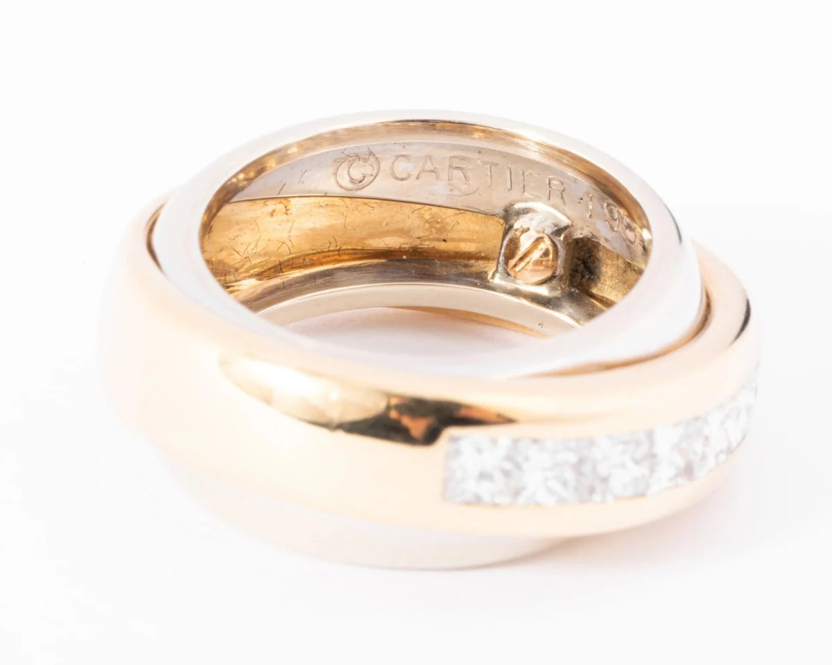 Bangle ring signed Cartier two-tone in princess diamonds - Image 4