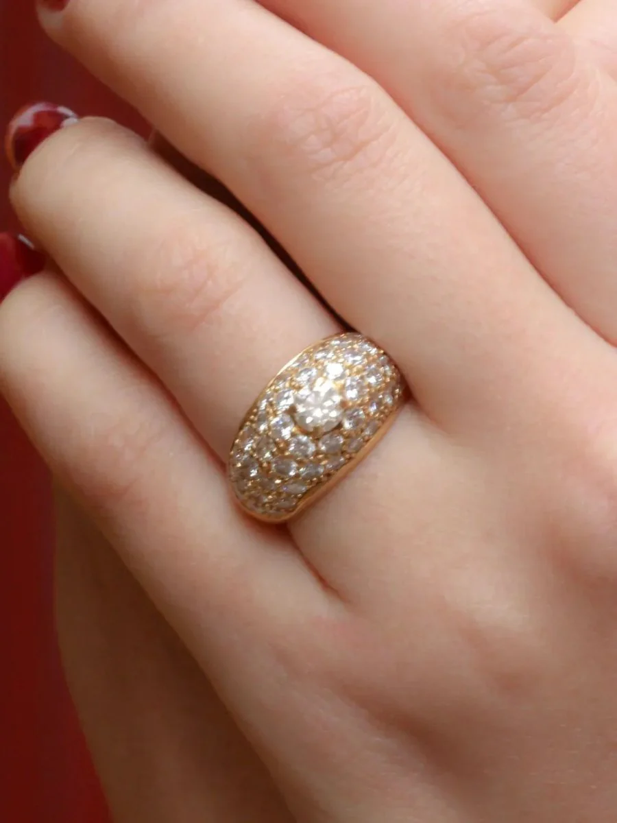Vintage gold diamond bangle ring - Image 2