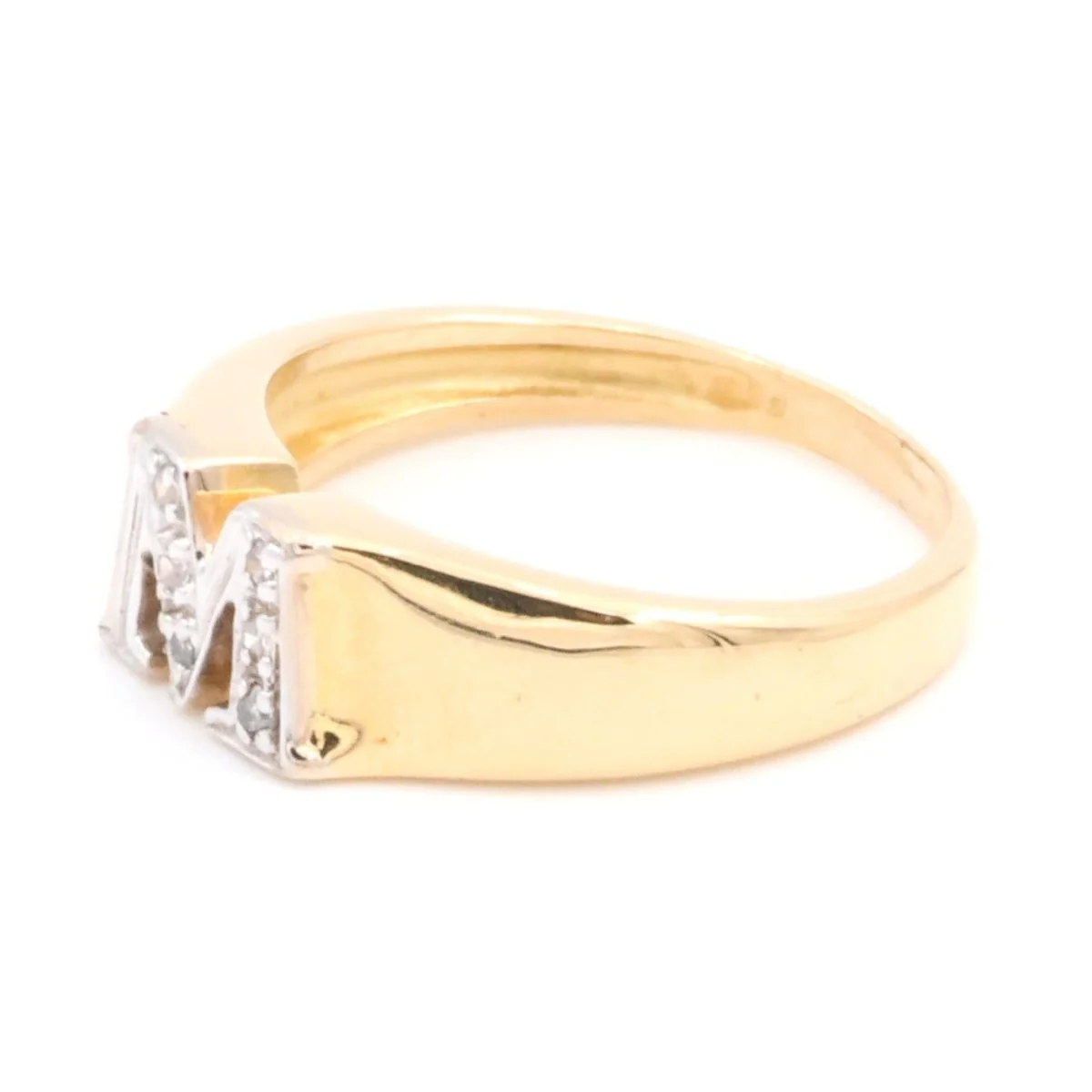 Letter Ring Yellow Gold Diamond - Image 2