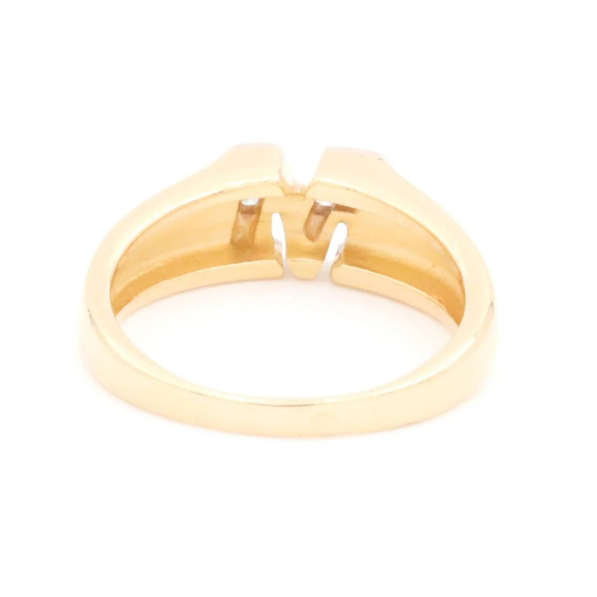 Letter Ring Yellow Gold Diamond - Image 4