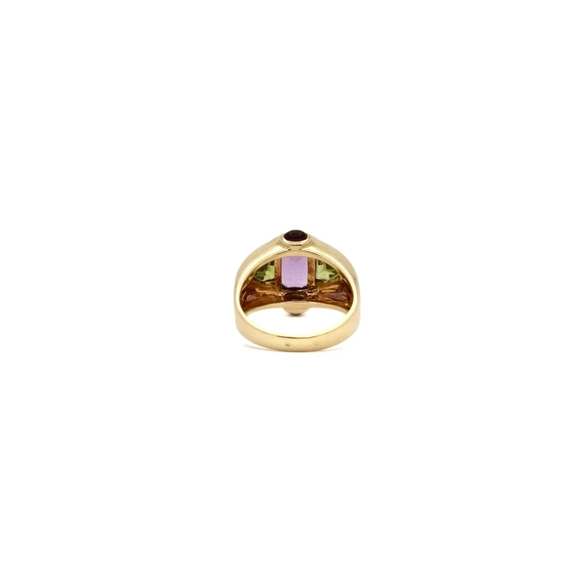 Bague Lilas en or jaune et améthyste et péridots - Image 5