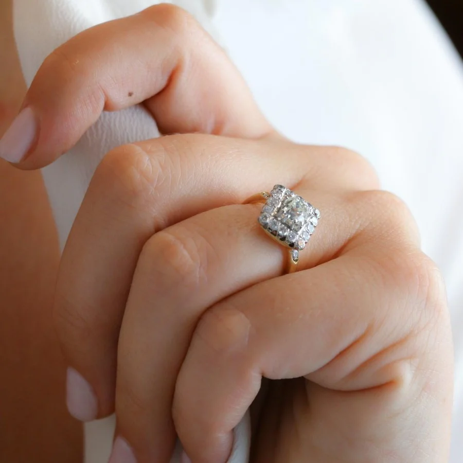 Ring rhombus diamond antique cut 1.07 carat - Image 2