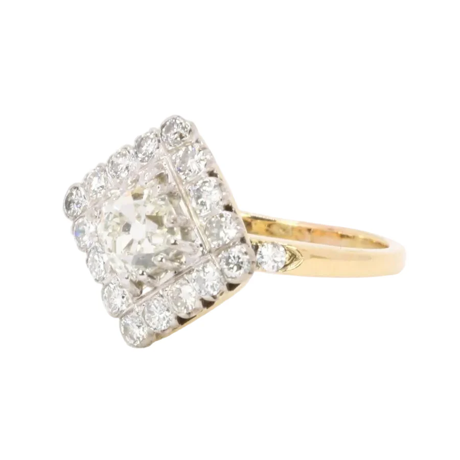 Ring rhombus diamond antique cut 1.07 carat - Image 3