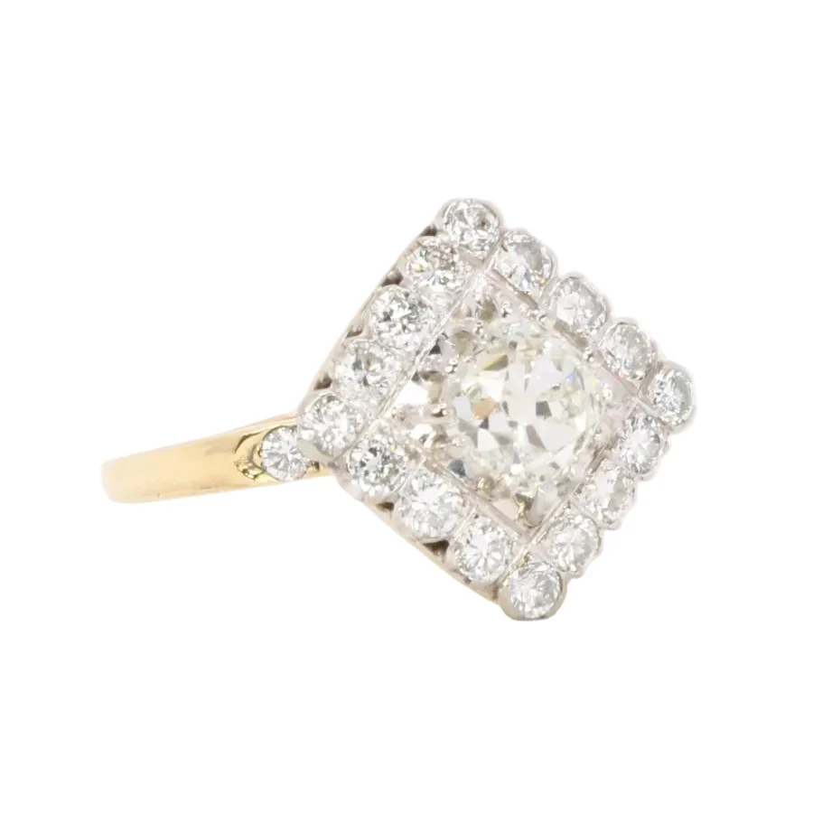 Ring rhombus diamond antique cut 1.07 carat - Image 5