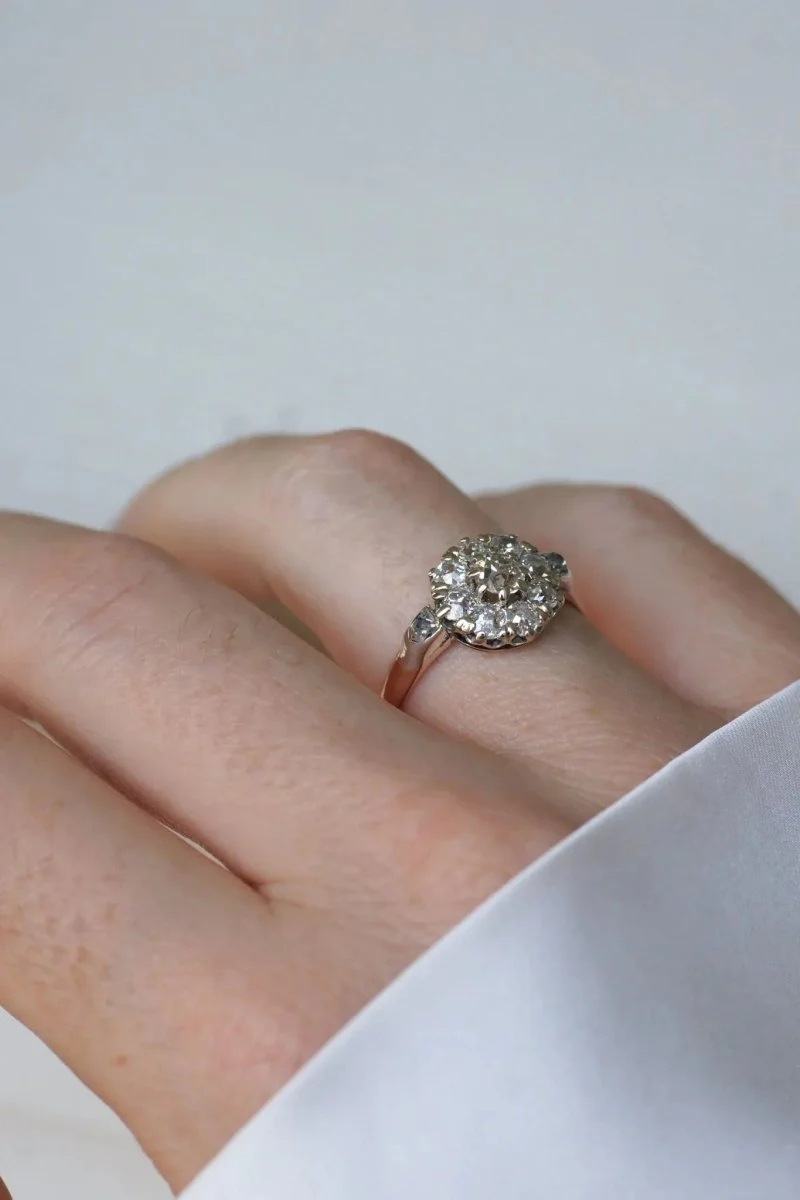 Ring Marguerite diamonds 1.20 Ct Rose Gold - Image 4