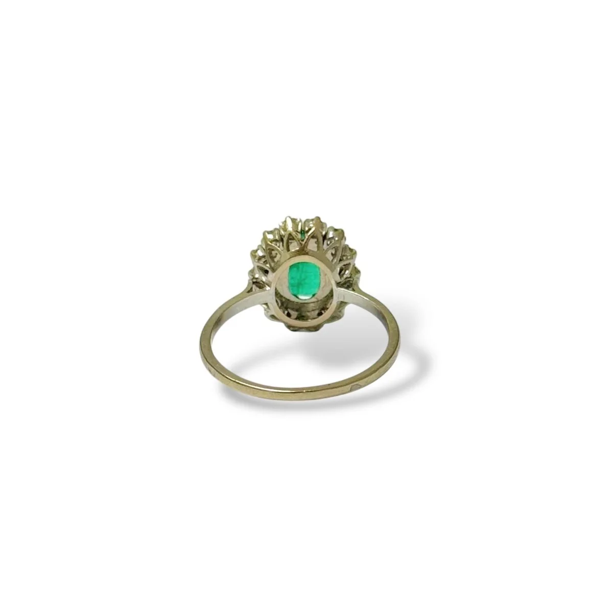 Ring white gold and emerald daisy - Image 5