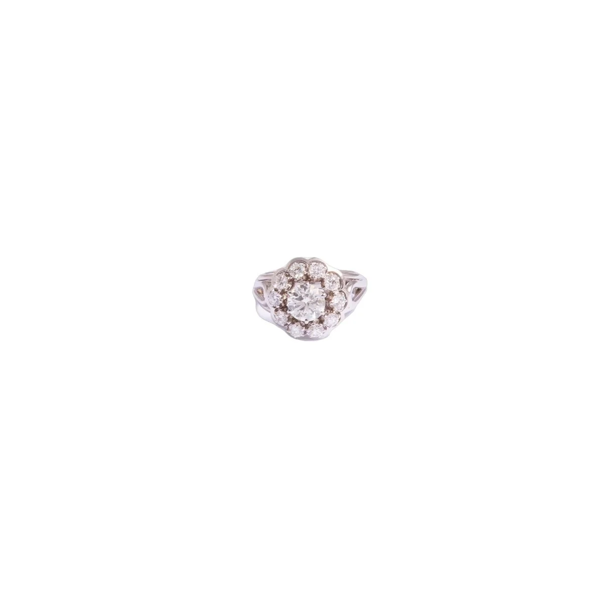 Marguerite ring in white gold and diamonds