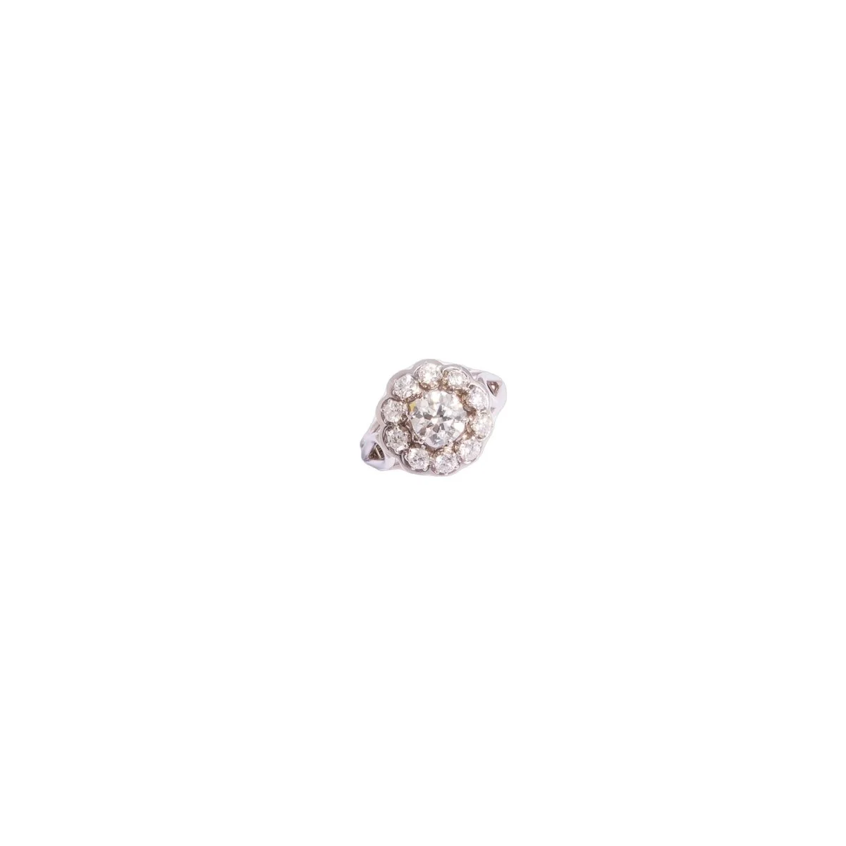 Marguerite ring in white gold and diamonds - Image 2