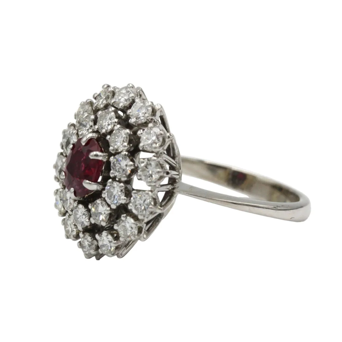 Ring Marguerite in white gold, ruby and diamonds - Image 2