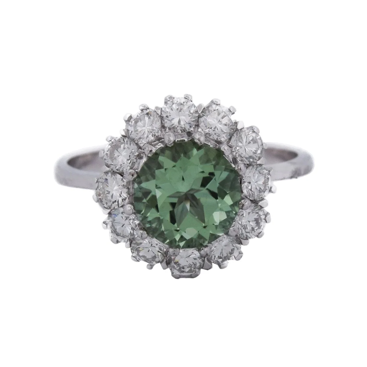 Marguerite Ring in White gold, Tourmaline and Diamonds