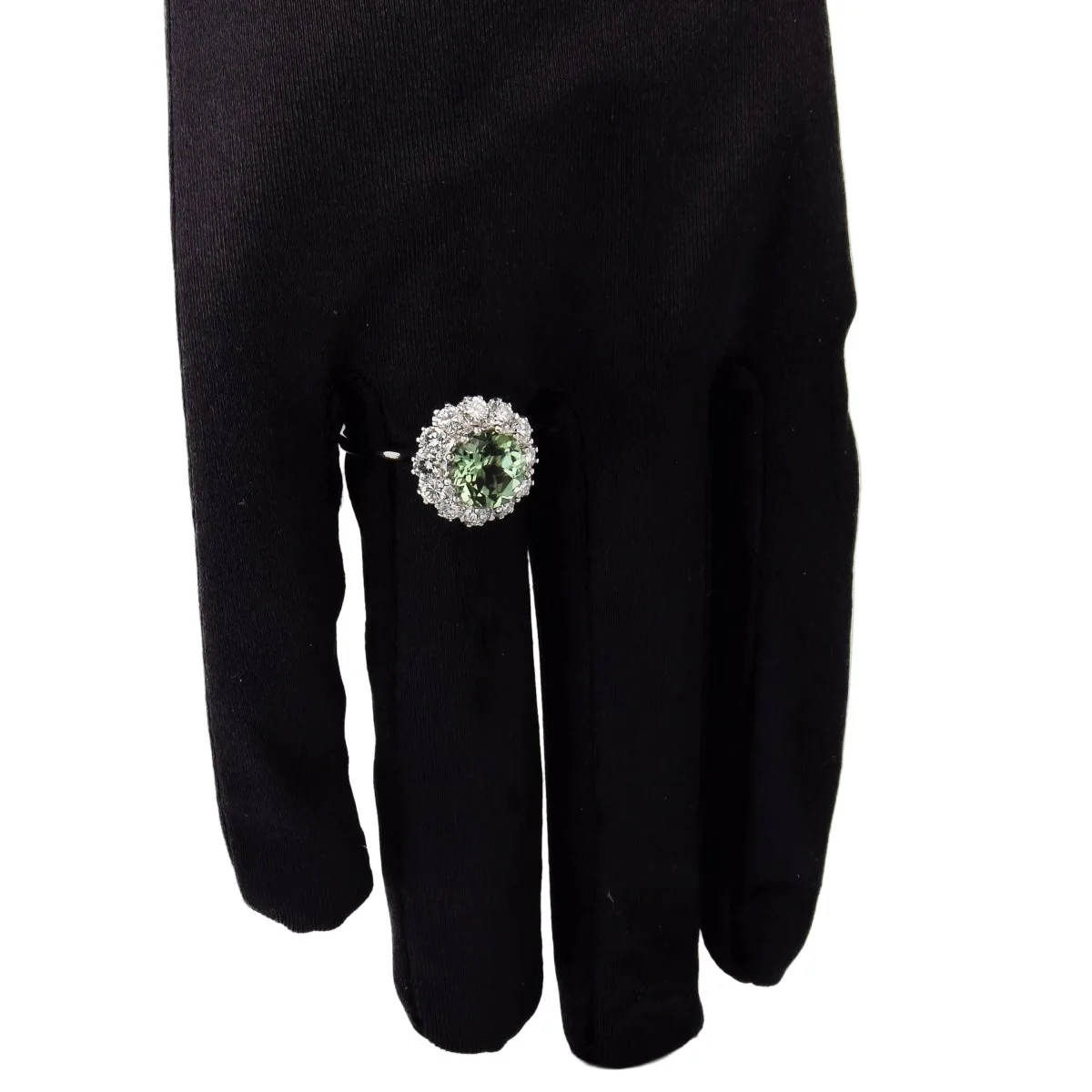 Marguerite Ring in White gold, Tourmaline and Diamonds - Image 2