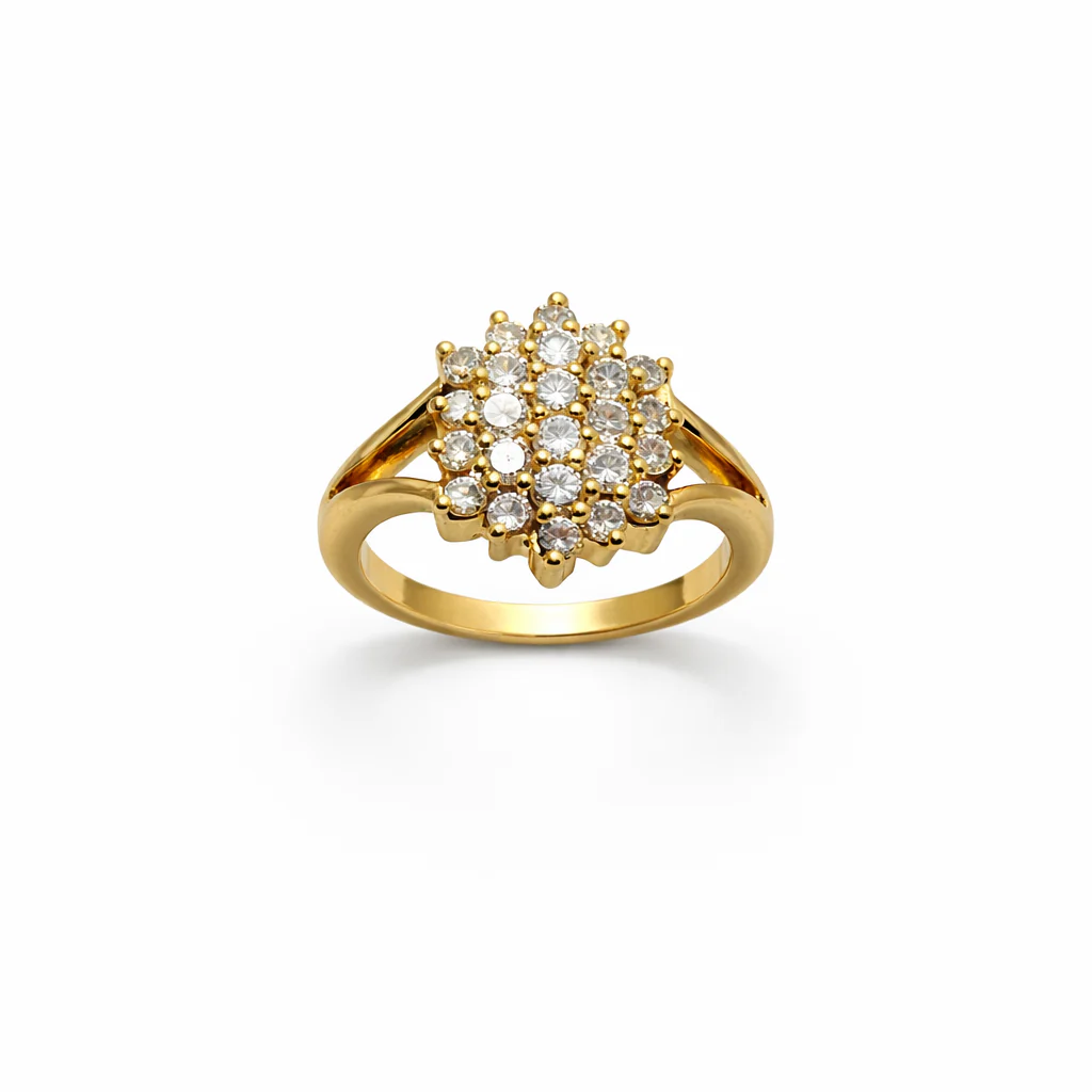 Ring Marguerite in yellow gold and diamonds