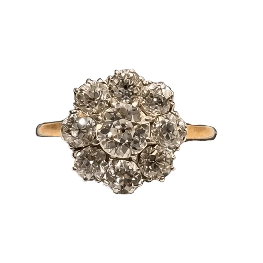Marguerite Ring in Yellow Gold and Diamonds - Image 8