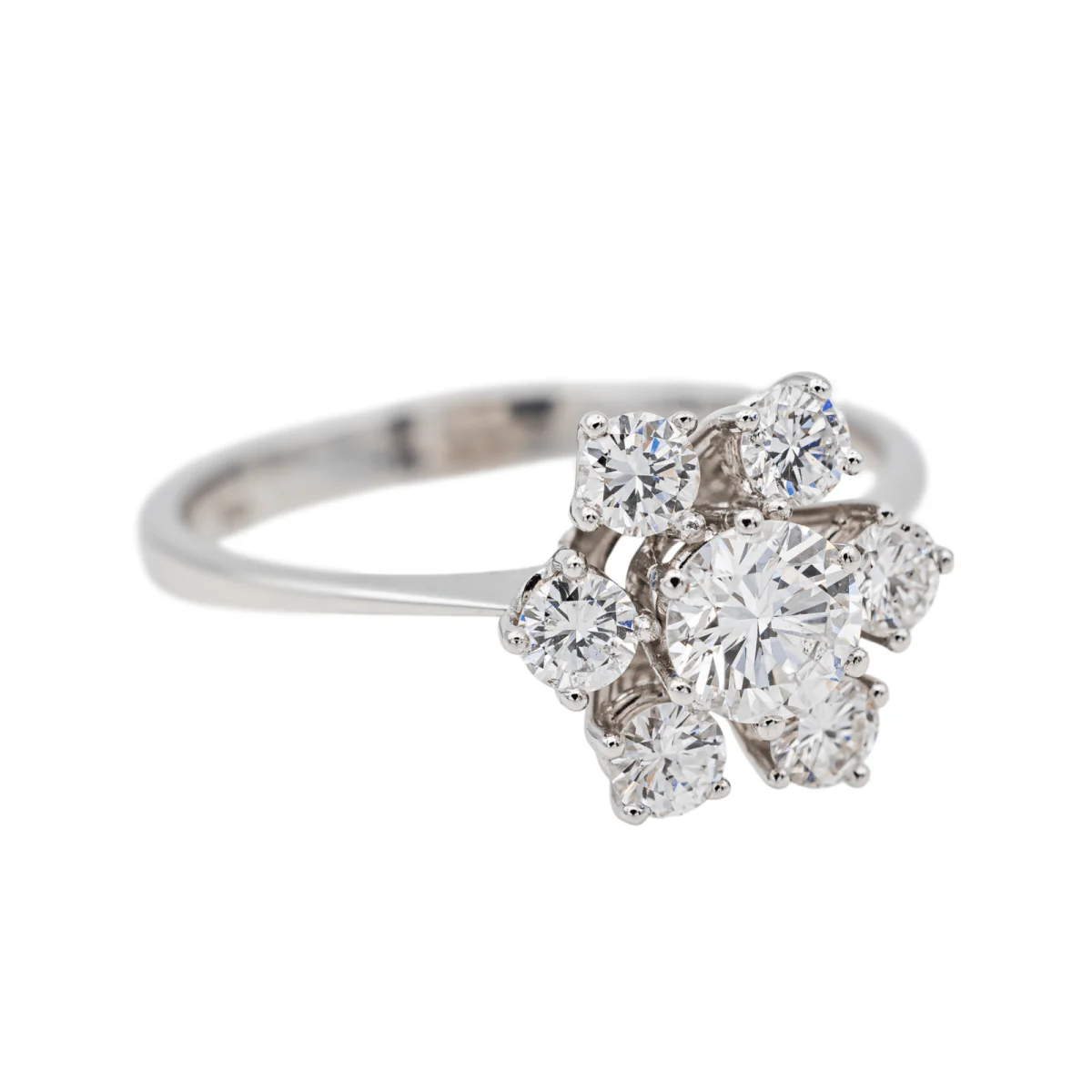 Ring Marguerite en white gold and diamonds - Image 5