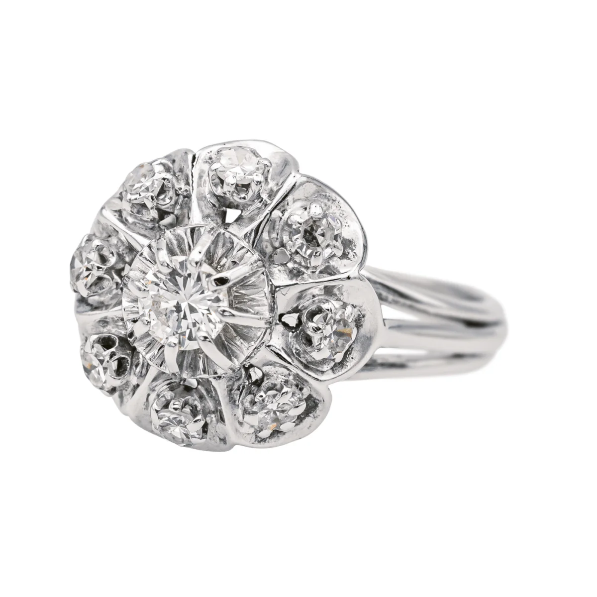 Ring Marguerite en white gold and diamonds - Image 3