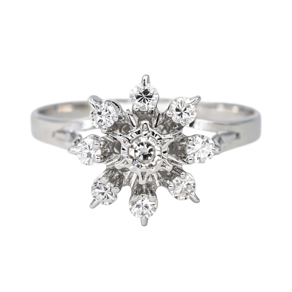 Marguerite ring in white gold and diamond