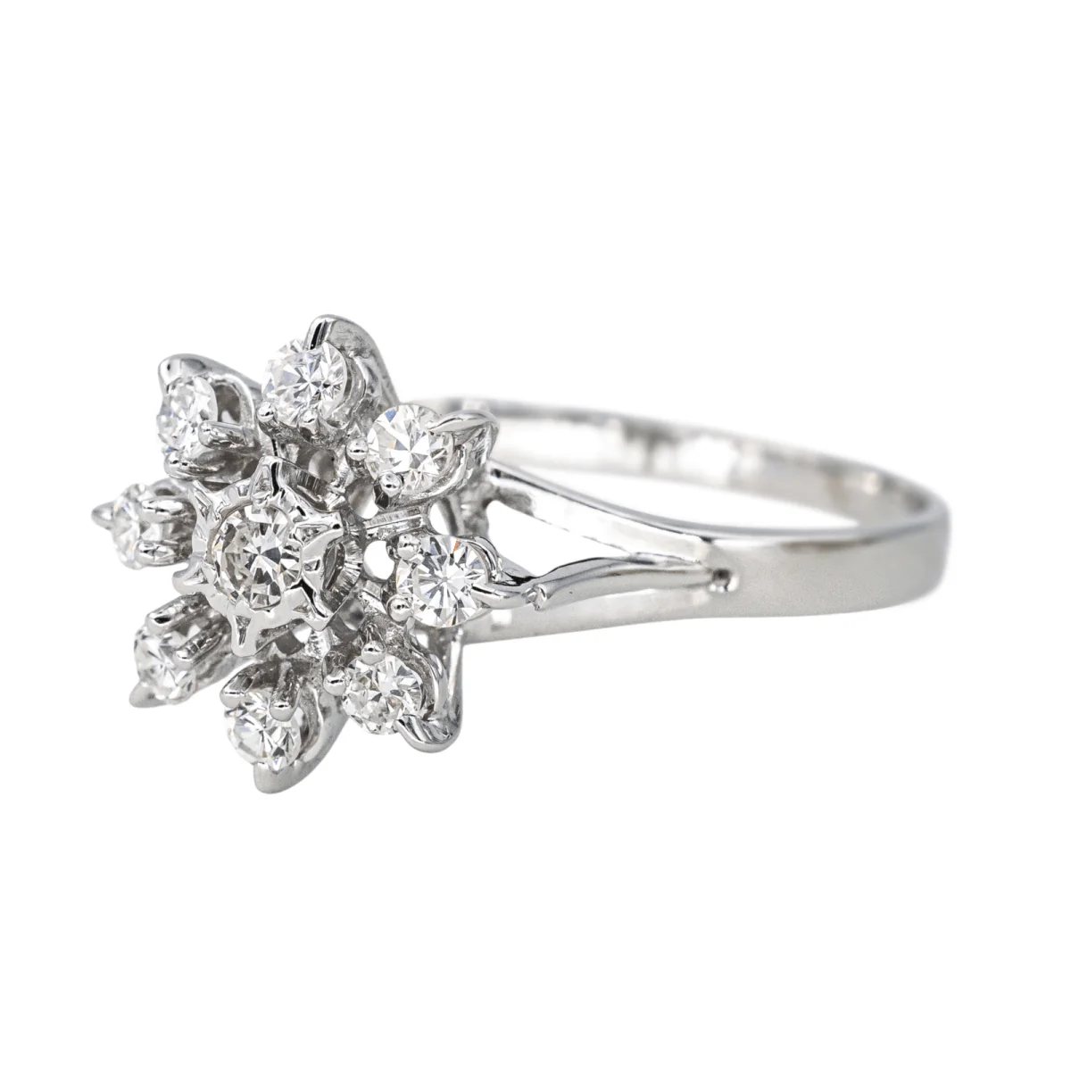 Marguerite ring in white gold and diamond - Image 3