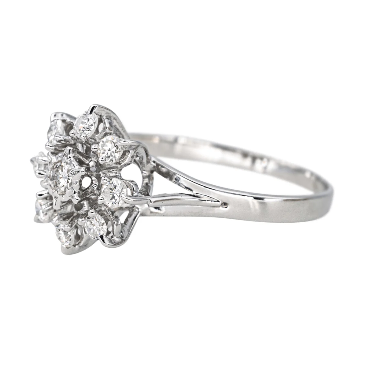 Marguerite ring in white gold and diamond - Image 4