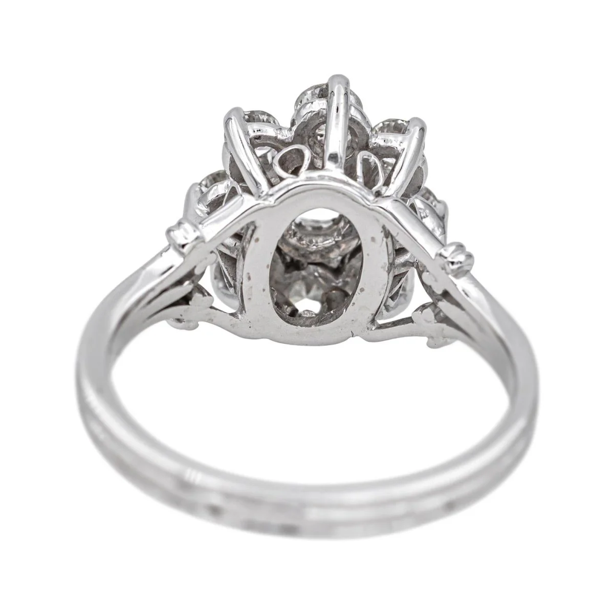 Daisy ring in white gold, platinum and diamonds - Image 5