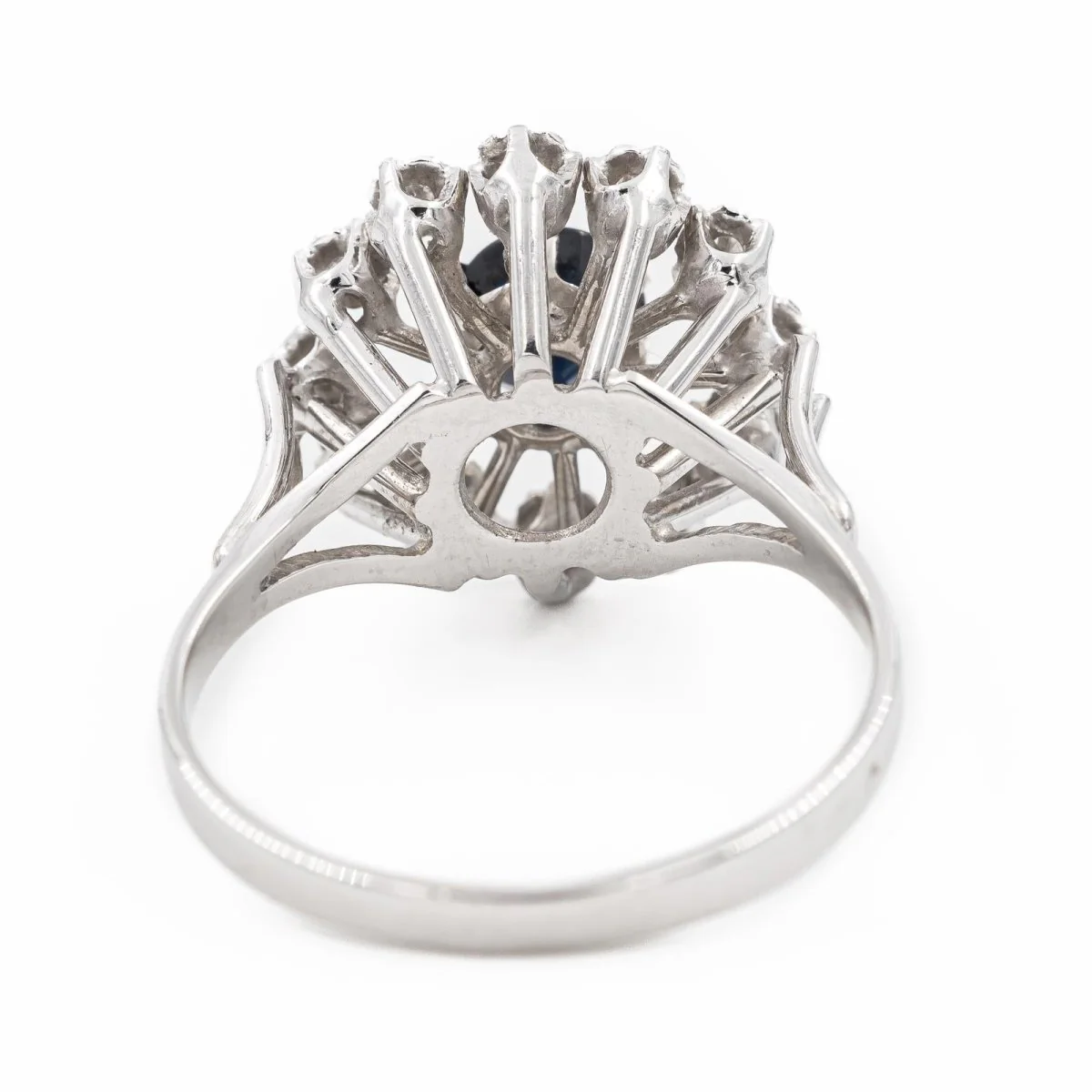 Daisy ring in white gold and sapphire - Image 5