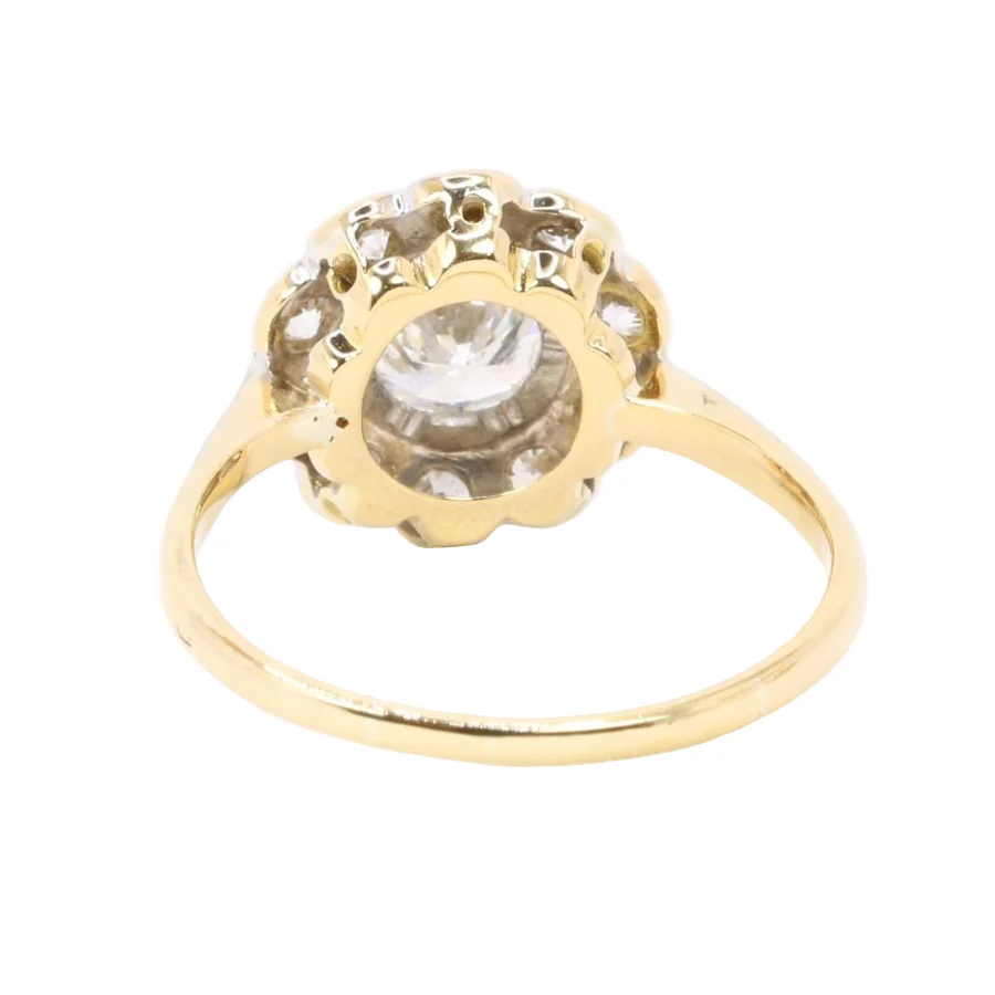 Ring daisy yellow gold diamond 0.8 carat - Image 6