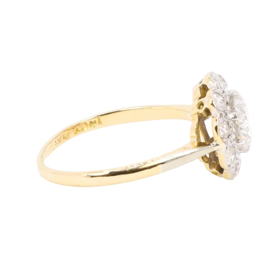 Ring daisy yellow gold diamond 0.8 carat - Image 7