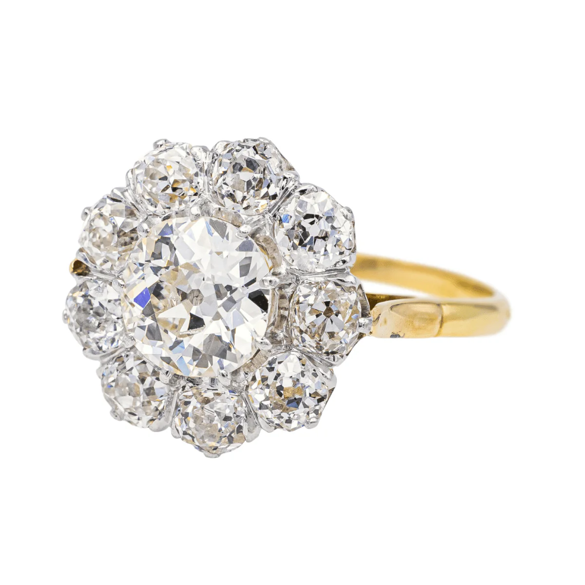 Ring Marguerite en yellow gold, paltinium and diamonds - Image 3
