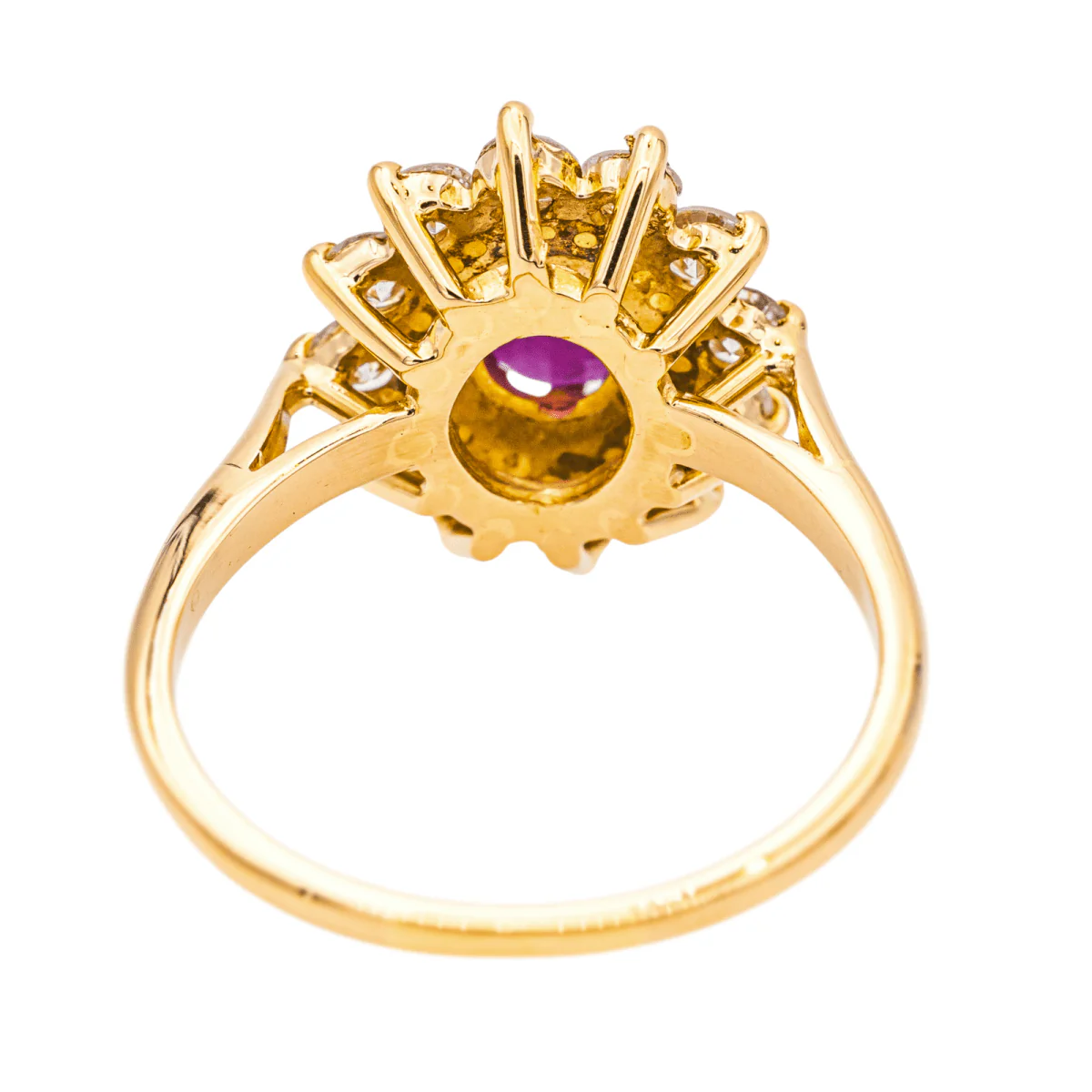Ring Marguerite en yellow gold, ruby and diamonds - Image 5