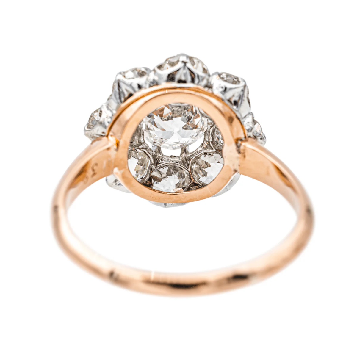 Ring Marguerite en rose gold, paltinium and diamonds - Image 5