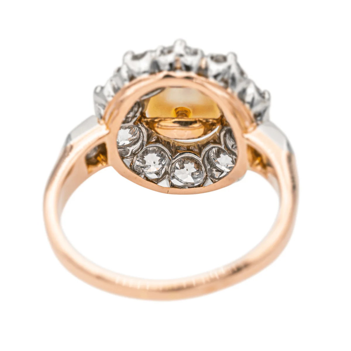 Ring Marguerite en rose gold, paltinium, pearl and diamonds - Image 5