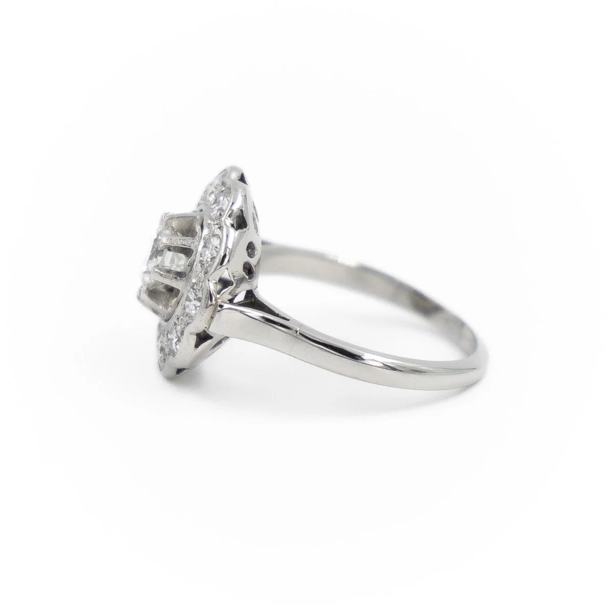 Marguerite ring in platinum and diamonds - Image 4