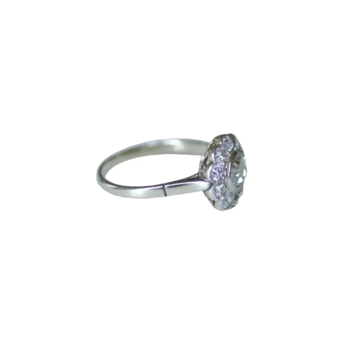 Ring Pompadour in white gold, paltinium, and diamonds - Image 5