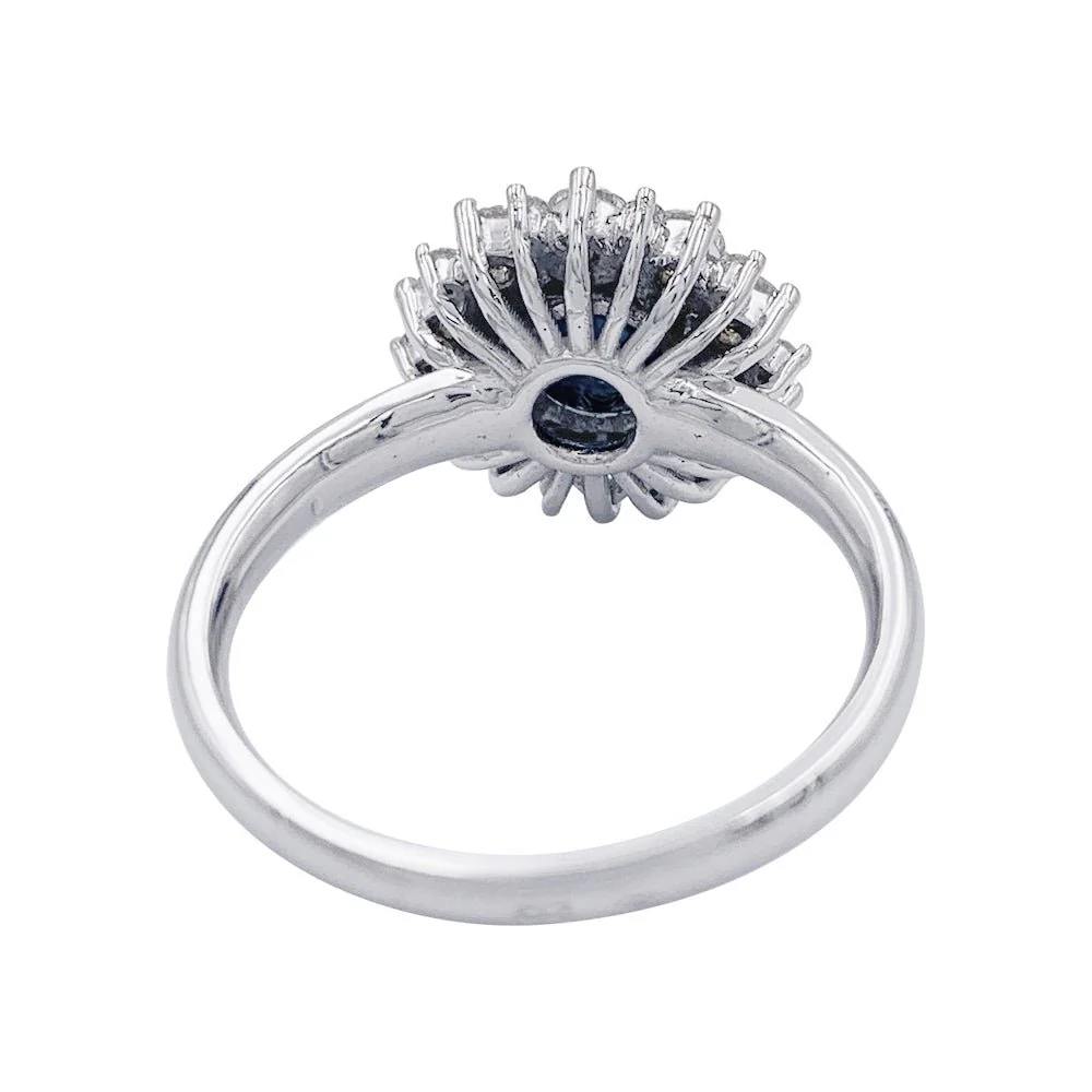 Sapphire daisy ring surrounded by diamonds - Image 8