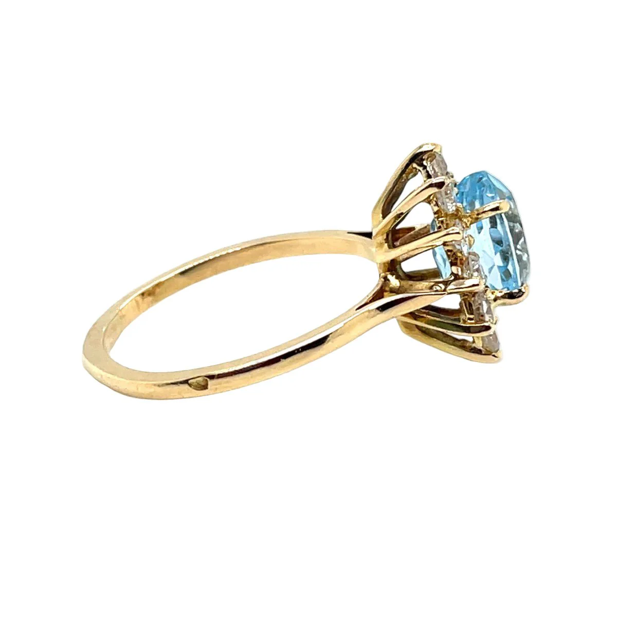Ring Marguerite in yellow gold, topaz and diamonds - Image 3