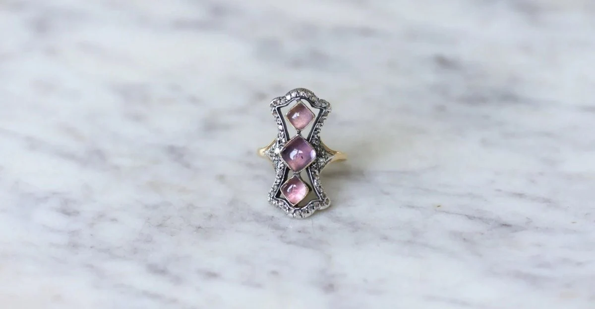 Amethyst and diamond marquise ring - Image 5