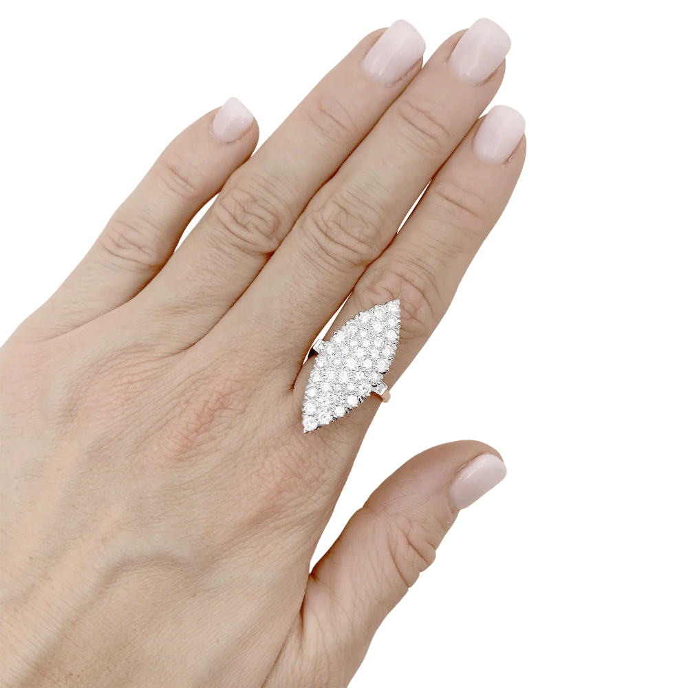 Ring marquise, two golds, diamonds. - Image 2