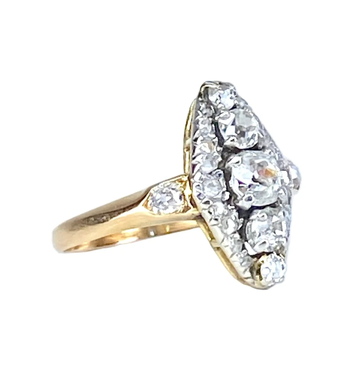 Ring Marquise in yellow gold and diamonds - Image 5