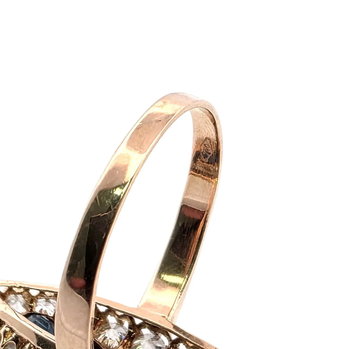 Marquise Ring in Yellow Gold, Sapphires, and Diamonds - Image 6