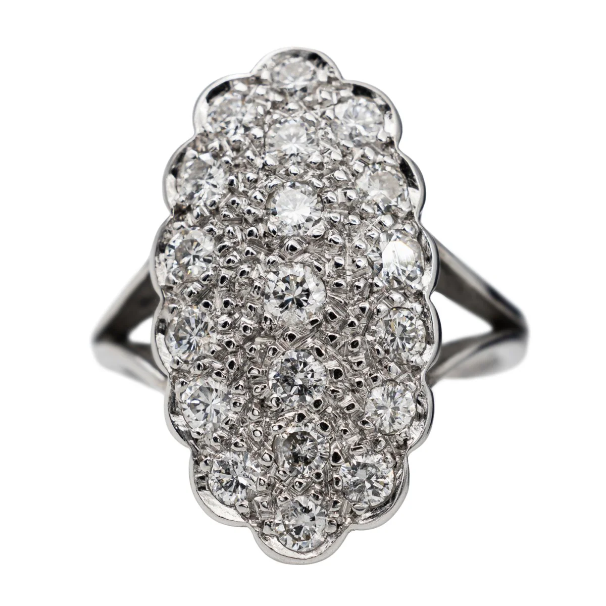 Marquise Ring in White Gold and Diamond