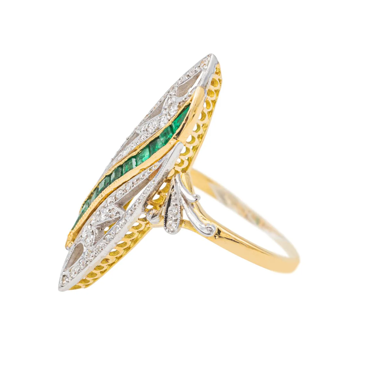 Marquise Ring Yellow Gold Diamond - Image 4