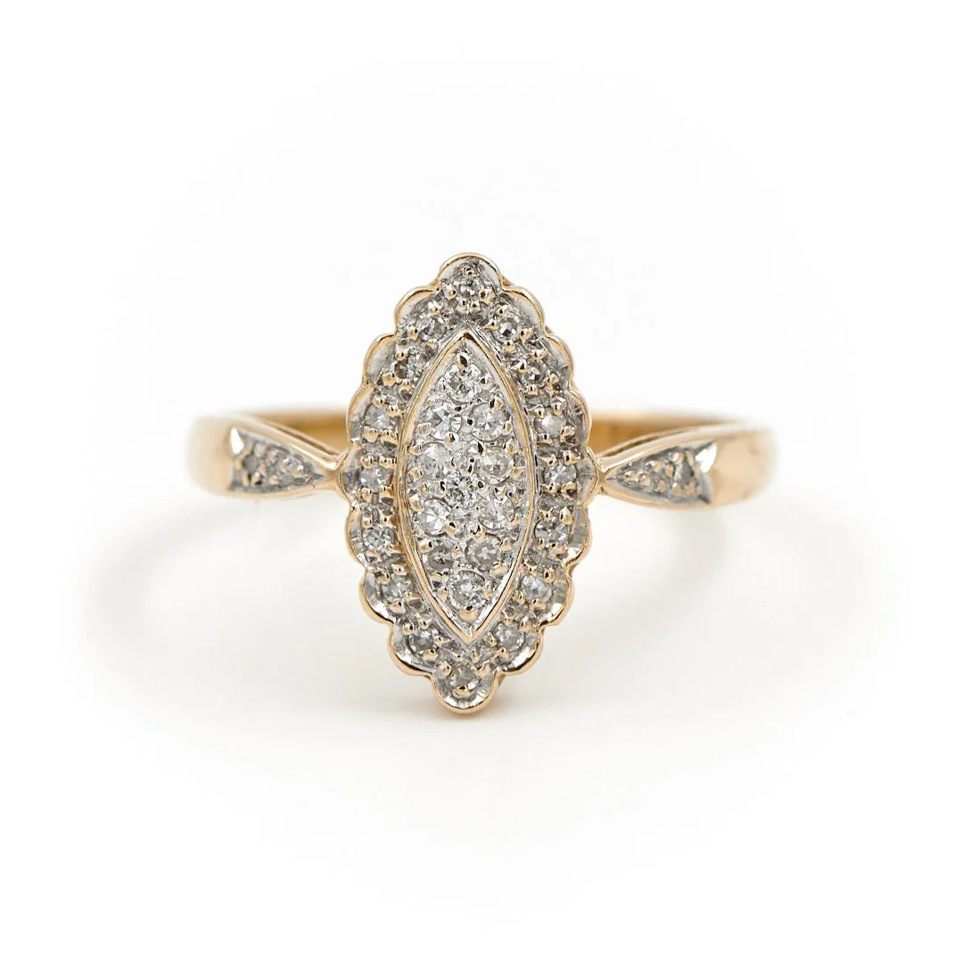 Marquise Ring Yellow Gold Diamond