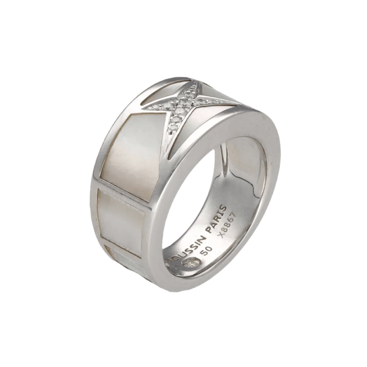 Ring MAUBOUSSIN "Étoile Beauté" in white gold and mother-of-pearl diamonds - Image 3