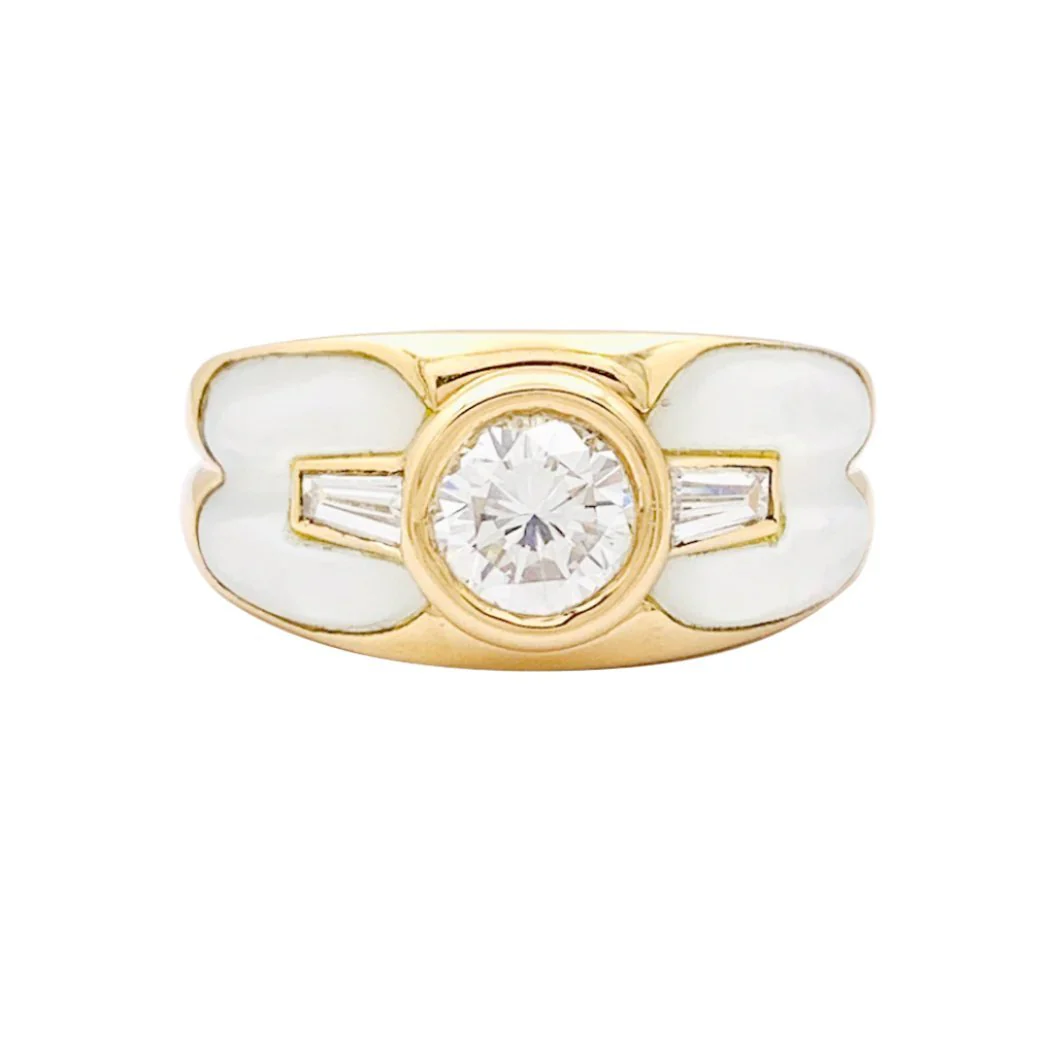 MAUBOUSSIN "Nadia" ring in yellow gold, mother-of-pearl and diamond