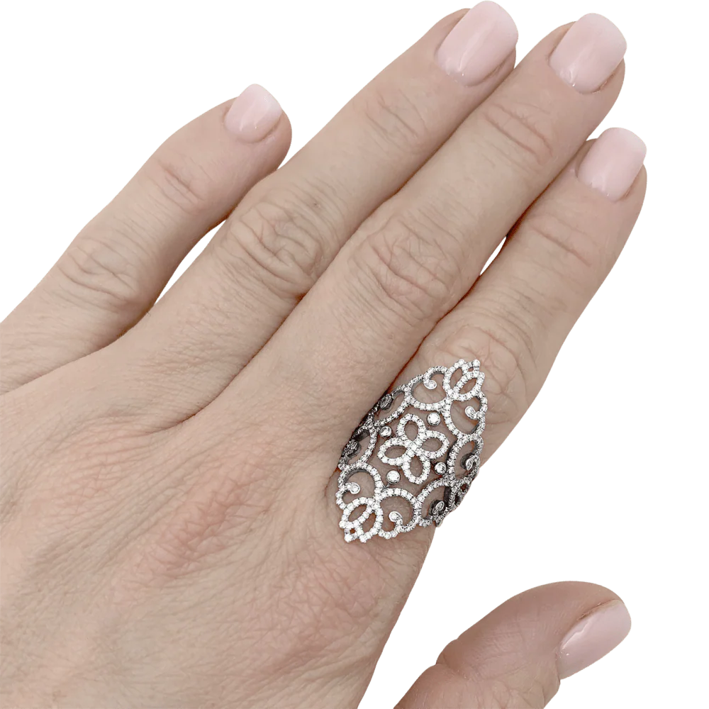 Ring MESSIKA "Eden" Cocktail in white gold and diamonds - Image 2