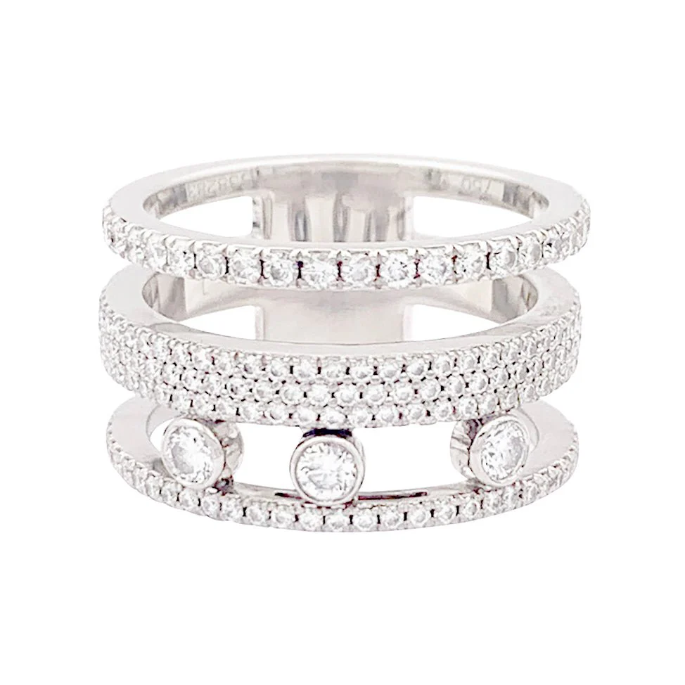 Pavée MESSIKA “Move Romane” ring in white gold and diamonds