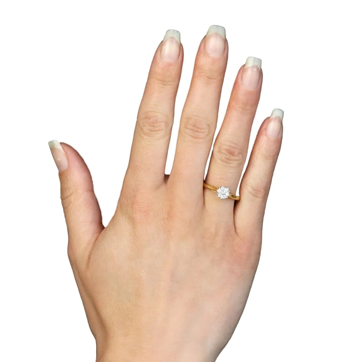Marguerite Ring in Yellow Gold and Diamonds - Image 2