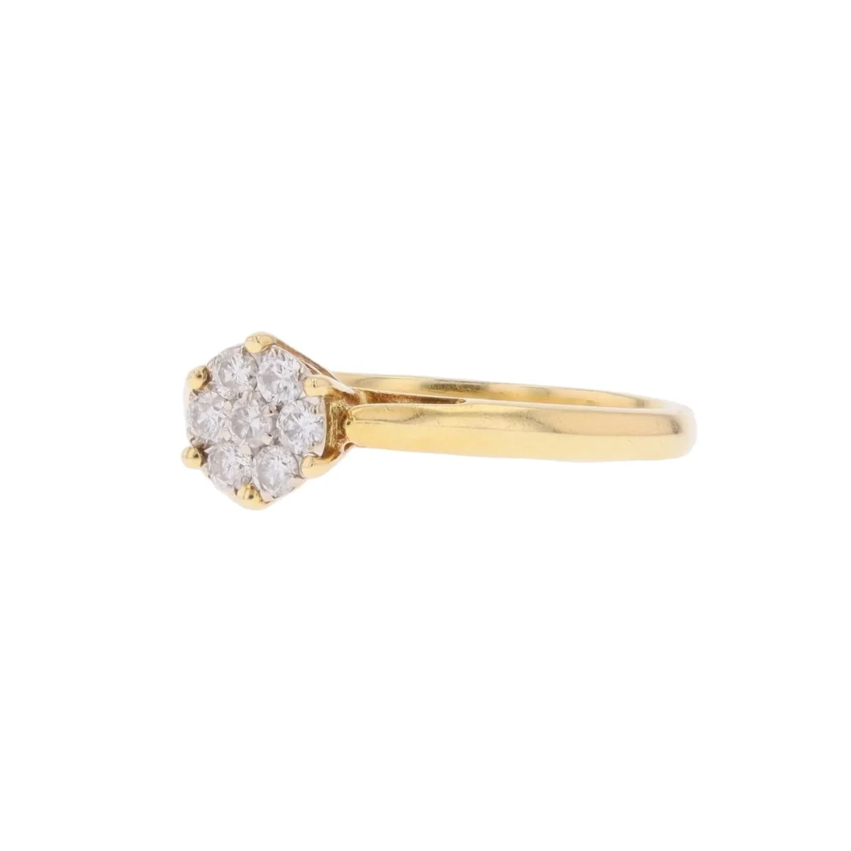 Marguerite Ring in Yellow Gold and Diamonds - Image 3