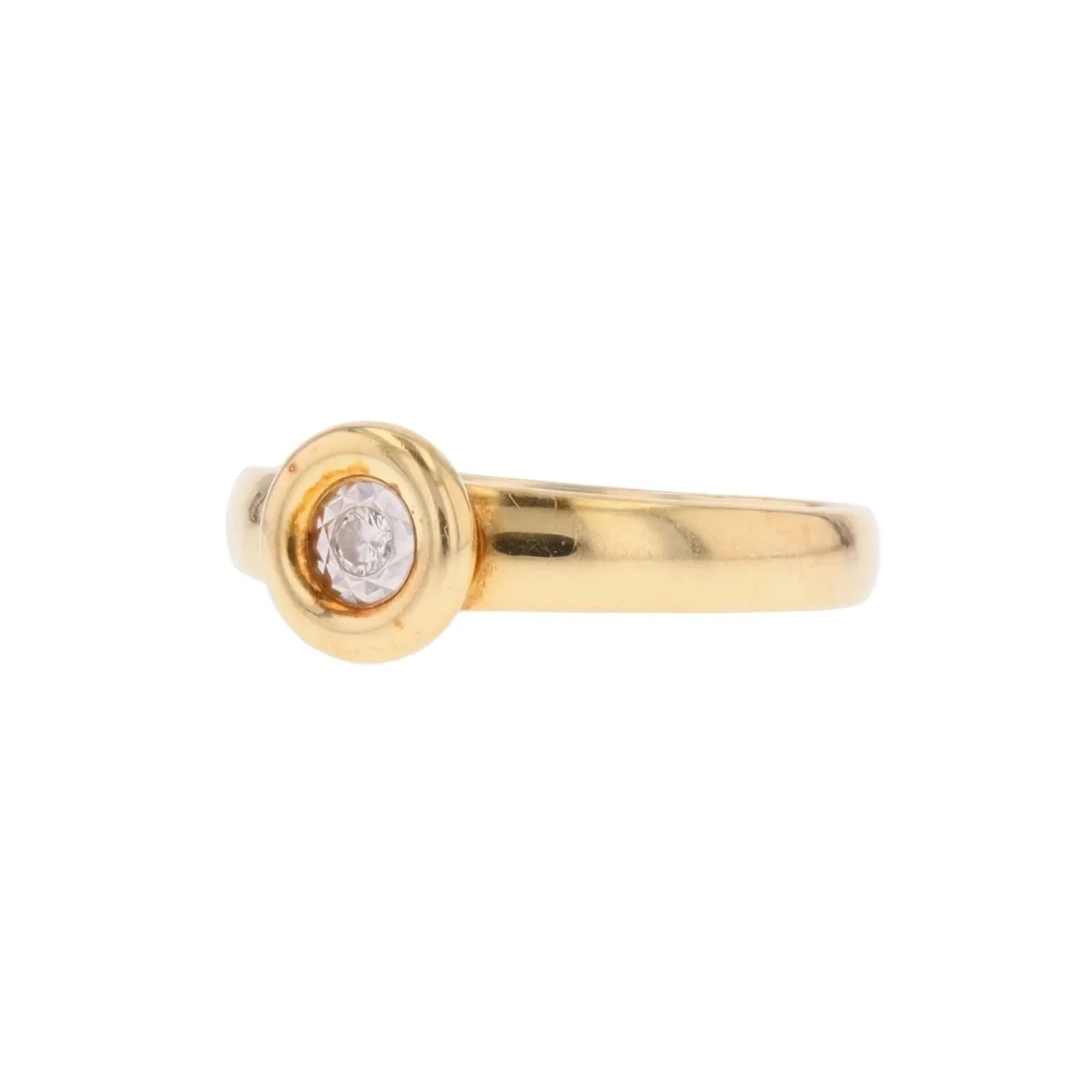 Ring Solitaire in yellow gold and diamonds - Image 3