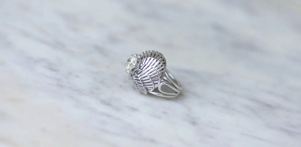 1.25 Carat Diamond Spiral Ball Ring in Platinum - Image 8